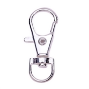 Karabinlås med drejeled. Forsølvet. 37 mm